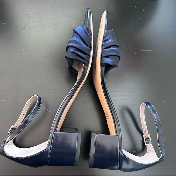 AGL Satin Top All leather sandals in navy blue - Picture 6 of 11